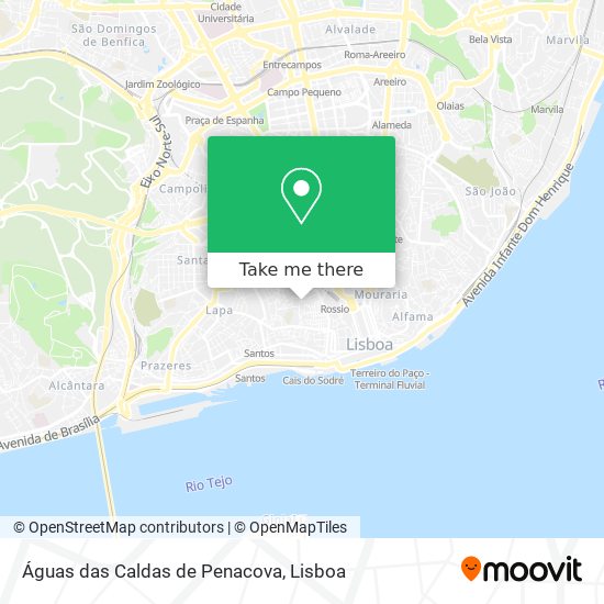 Águas das Caldas de Penacova map