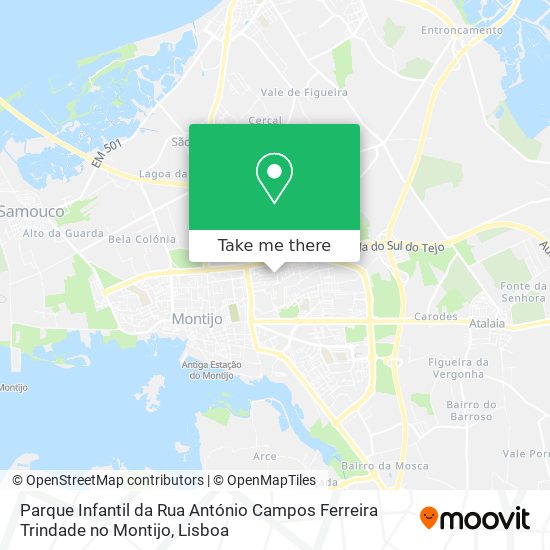 Parque Infantil da Rua António Campos Ferreira Trindade no Montijo map
