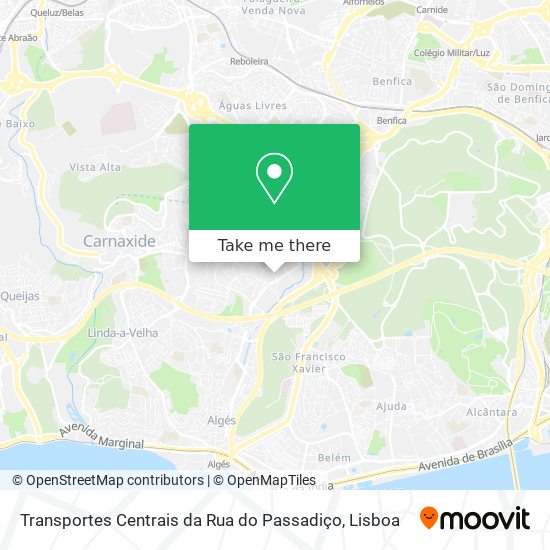 Transportes Centrais da Rua do Passadiço map