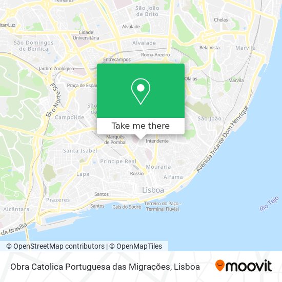 Obra Catolica Portuguesa das Migrações mapa