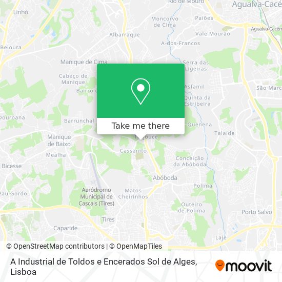 A Industrial de Toldos e Encerados Sol de Alges mapa