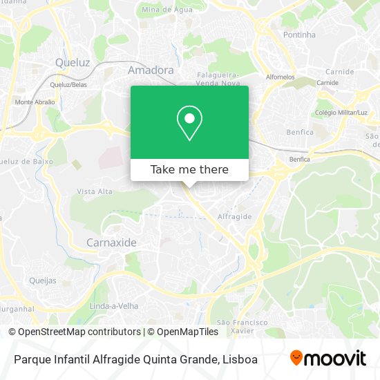 Parque Infantil Alfragide Quinta Grande mapa
