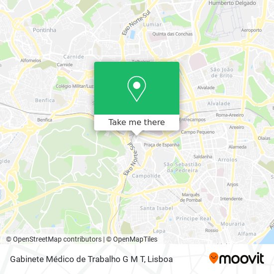 Gabinete Médico de Trabalho G M T map