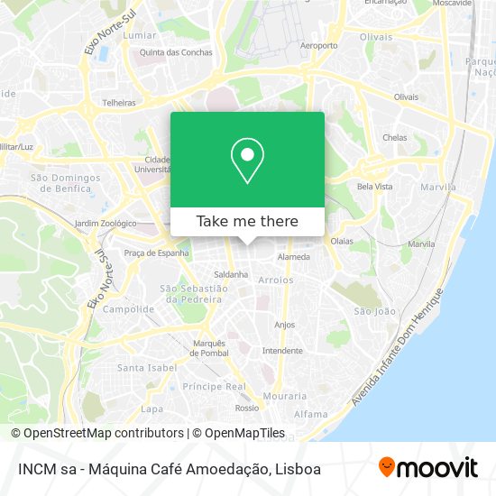 INCM sa - Máquina Café Amoedação map