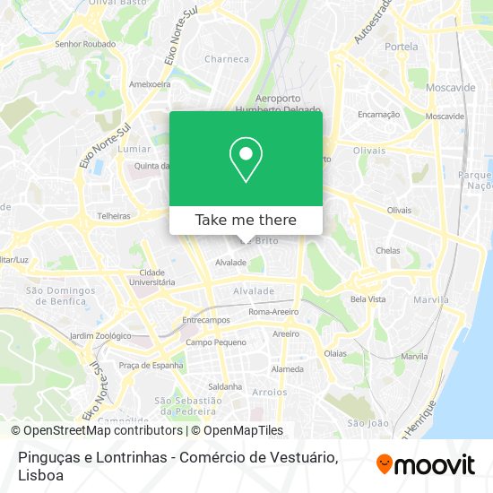 Pinguças e Lontrinhas - Comércio de Vestuário map