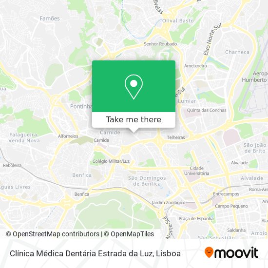 Clínica Médica Dentária Estrada da Luz map