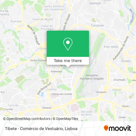 Tibete - Comércio de Vestuário map