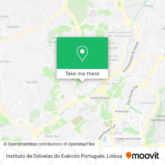 Instituto de Odivelas do Exército Português mapa