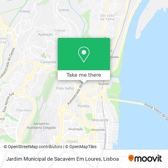 Jardim Municipal de Sacavém Em Loures mapa