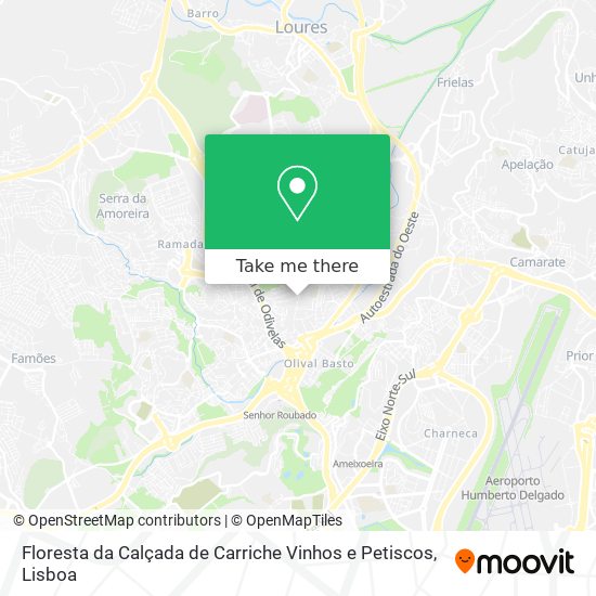 Floresta da Calçada de Carriche Vinhos e Petiscos mapa