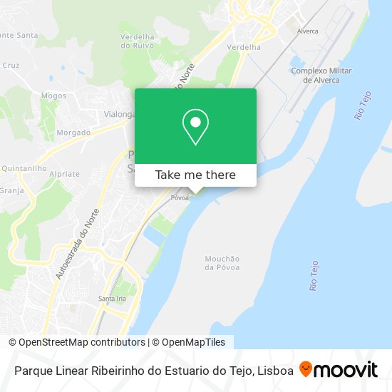 Parque Linear Ribeirinho do Estuario do Tejo mapa