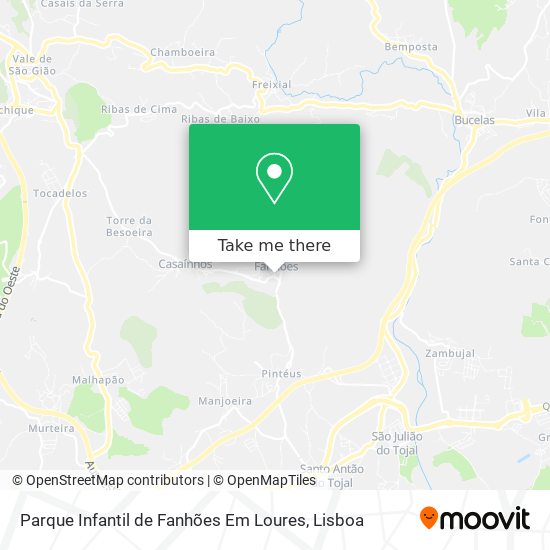 Parque Infantil de Fanhões Em Loures mapa