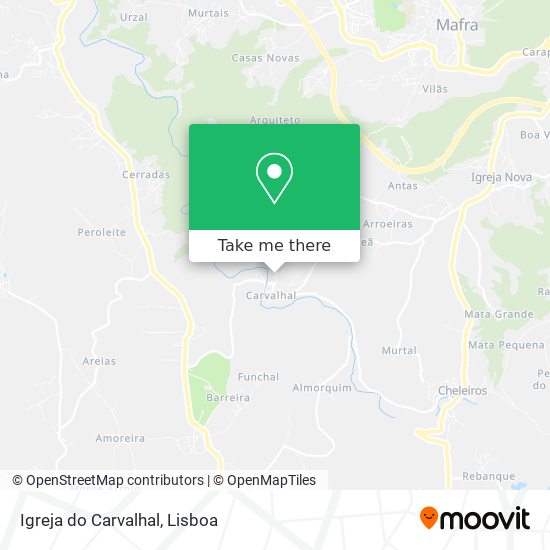 Igreja do Carvalhal mapa