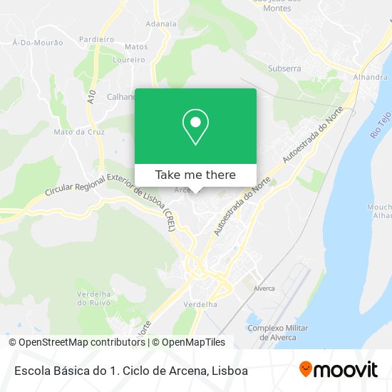 Escola Básica do 1. Ciclo de Arcena mapa
