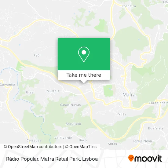 Rádio Popular, Mafra Retail Park map