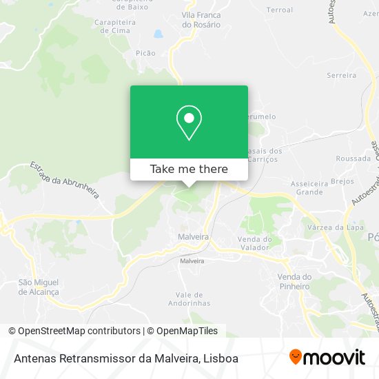 Antenas Retransmissor da Malveira map