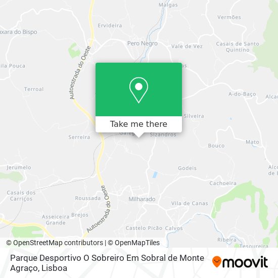 Parque Desportivo O Sobreiro Em Sobral de Monte Agraço map