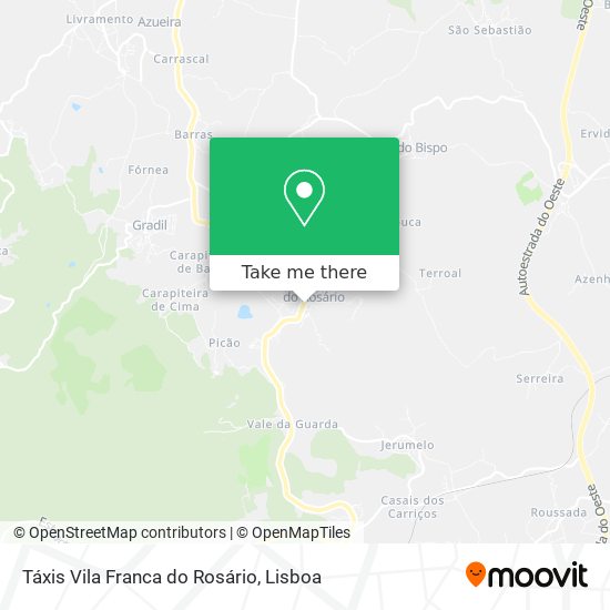 Táxis Vila Franca do Rosário mapa