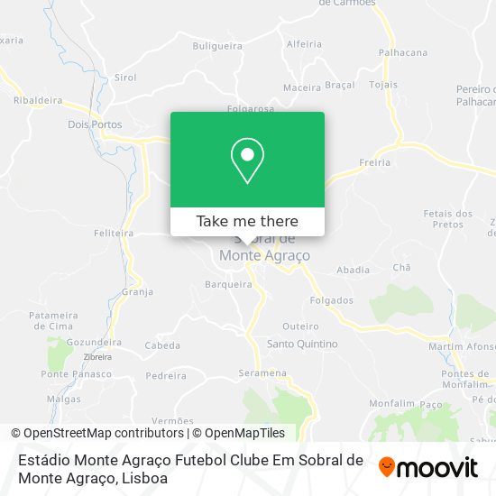 Estádio Monte Agraço Futebol Clube Em Sobral de Monte Agraço map