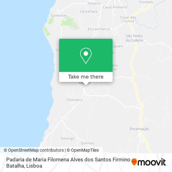 Padaria de Maria Filomena Alves dos Santos Firmino Batalha mapa
