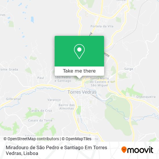 Miradouro de São Pedro e Santiago Em Torres Vedras map