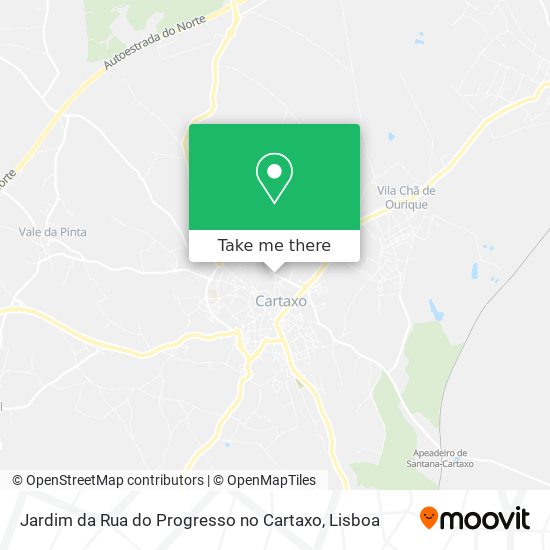 Jardim da Rua do Progresso no Cartaxo map