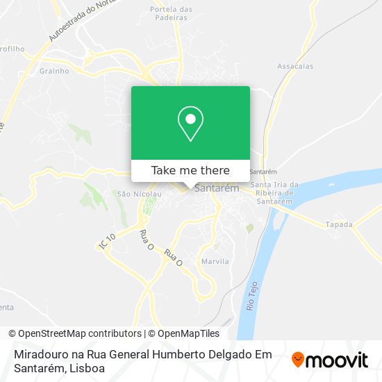 Miradouro na Rua General Humberto Delgado Em Santarém mapa