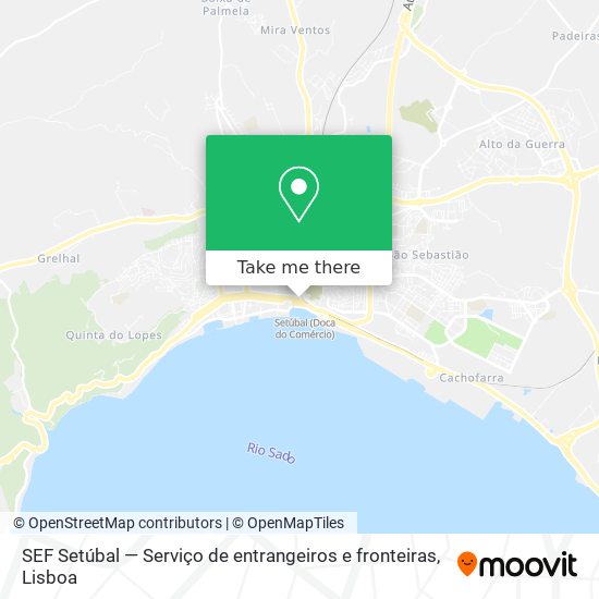 SEF Setúbal — Serviço de entrangeiros e fronteiras mapa