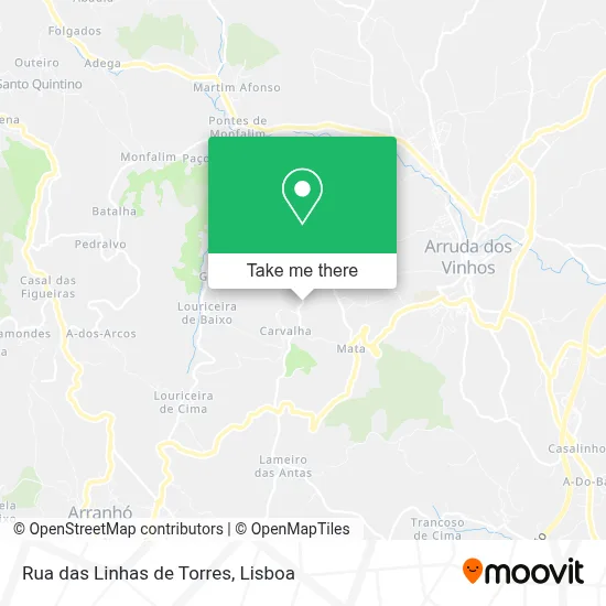 Rua das Linhas de Torres mapa