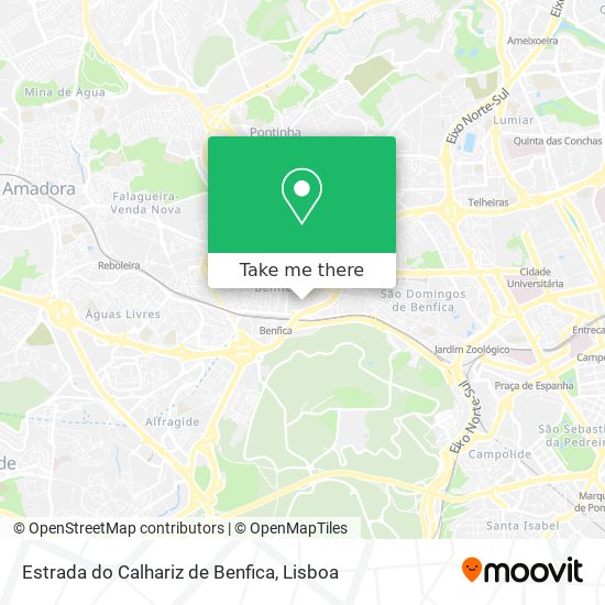 Estrada do Calhariz de Benfica map