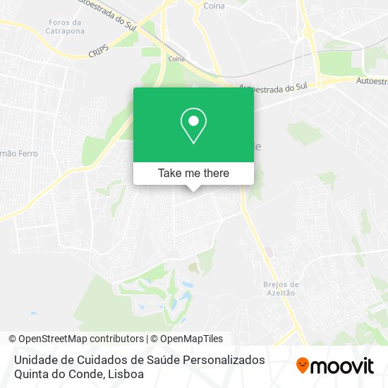 Unidade de Cuidados de Saúde Personalizados Quinta do Conde mapa