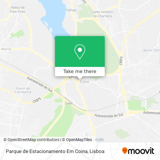 Parque de Estacionamento Em Coina mapa