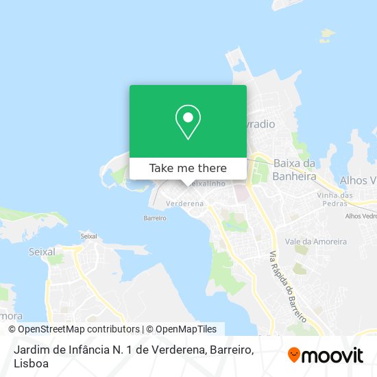 Jardim de Infância N. 1 de Verderena, Barreiro mapa