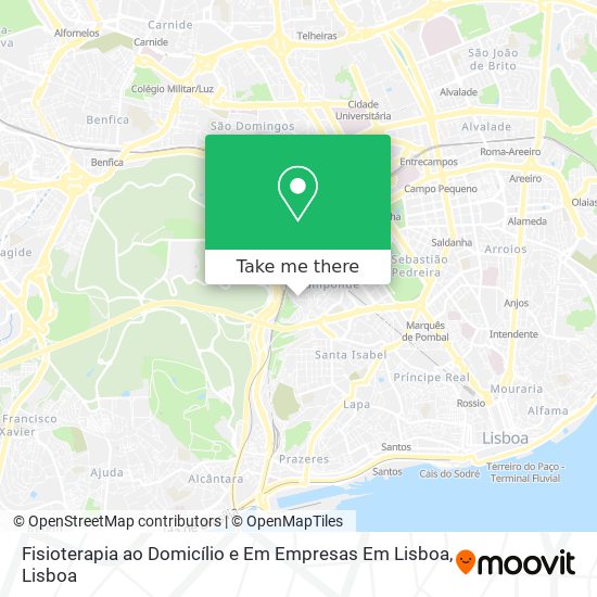 Fisioterapia ao Domicílio e Em Empresas Em Lisboa map