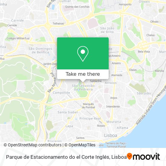 Parque de Estacionamento do el Corte Inglés mapa