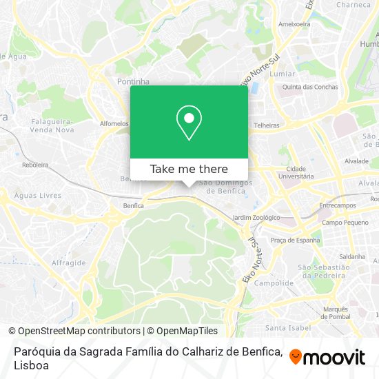 Paróquia da Sagrada Família do Calhariz de Benfica mapa