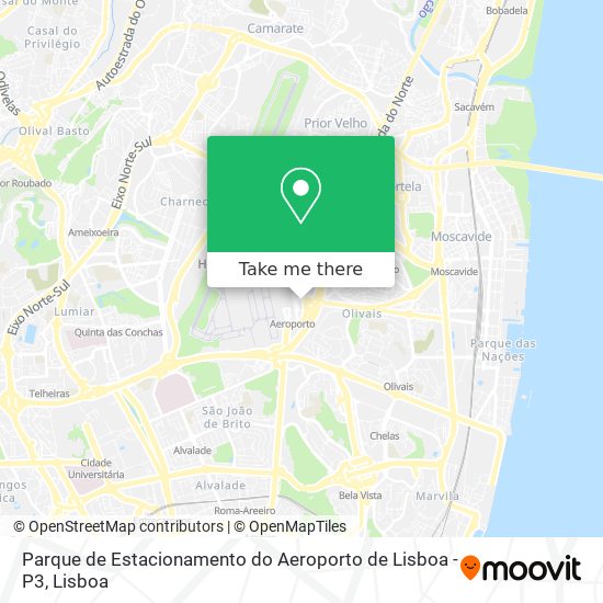 Parque de Estacionamento do Aeroporto de Lisboa - P3 mapa