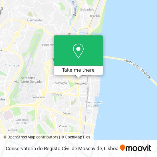 Conservatória do Registo Civil de Moscavide map
