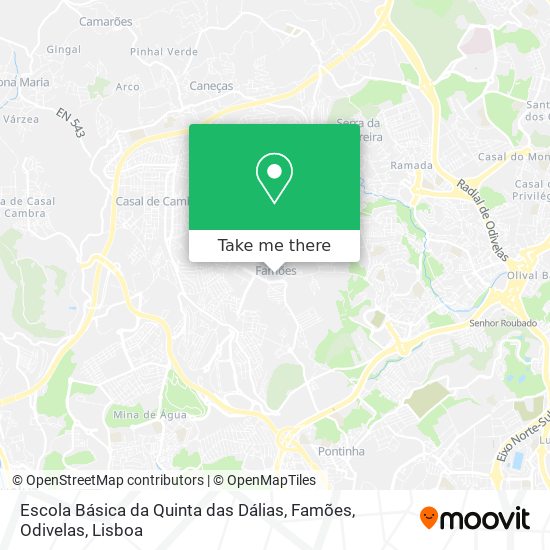 Escola Básica da Quinta das Dálias, Famões, Odivelas map