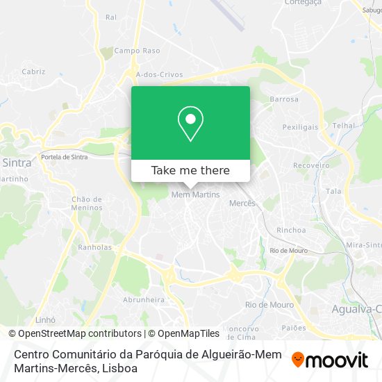 Centro Comunitário da Paróquia de Algueirão-Mem Martins-Mercês mapa