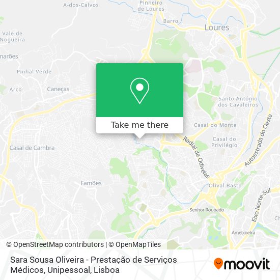 Sara Sousa Oliveira - Prestação de Serviços Médicos, Unipessoal map