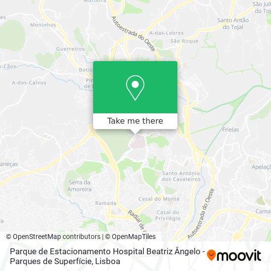 Parque de Estacionamento Hospital Beatriz Ângelo - Parques de Superfície map