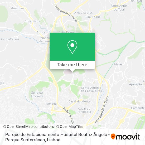 Parque de Estacionamento Hospital Beatriz Ângelo - Parque Subterrâneo mapa