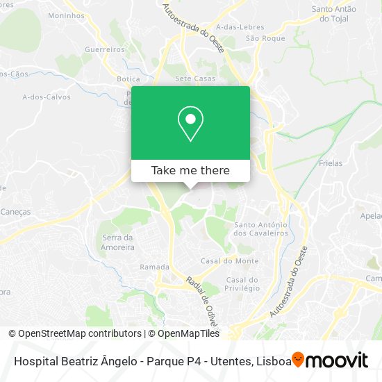 Hospital Beatriz Ângelo - Parque P4 - Utentes mapa