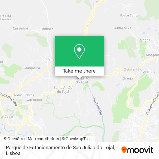 Parque de Estacionamento de São Julião do Tojal mapa
