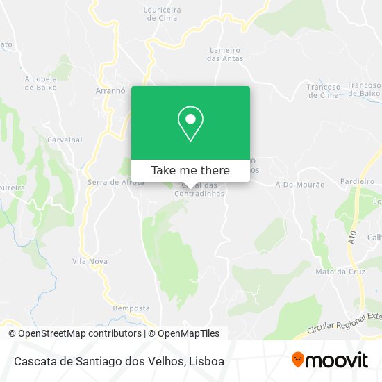 Cascata de Santiago dos Velhos map