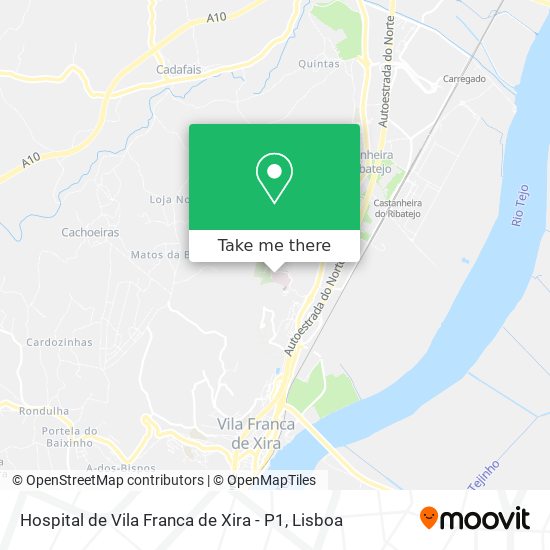 Hospital de Vila Franca de Xira - P1 mapa