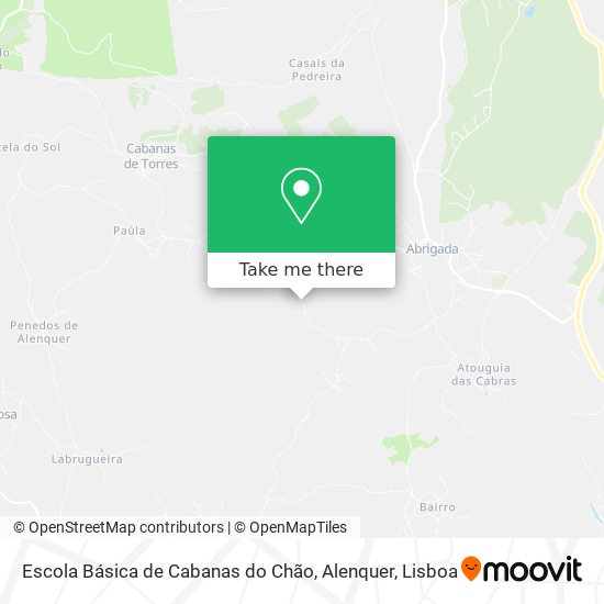 Escola Básica de Cabanas do Chão, Alenquer mapa
