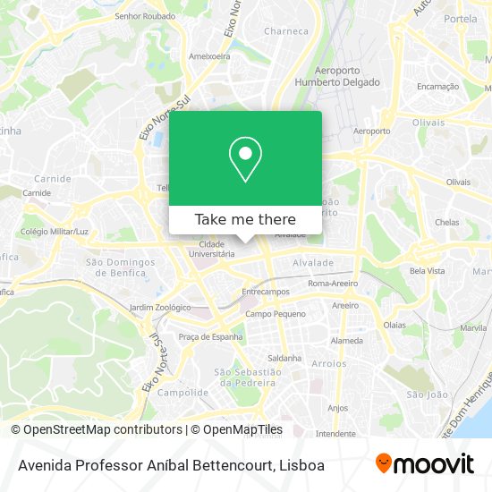 Avenida Professor Aníbal Bettencourt mapa