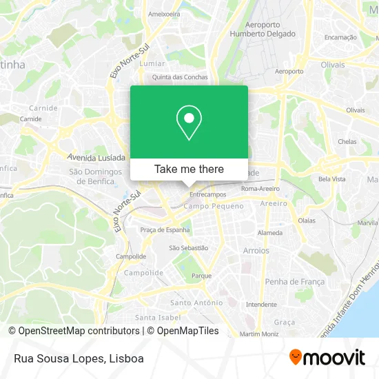 Rua Sousa Lopes mapa